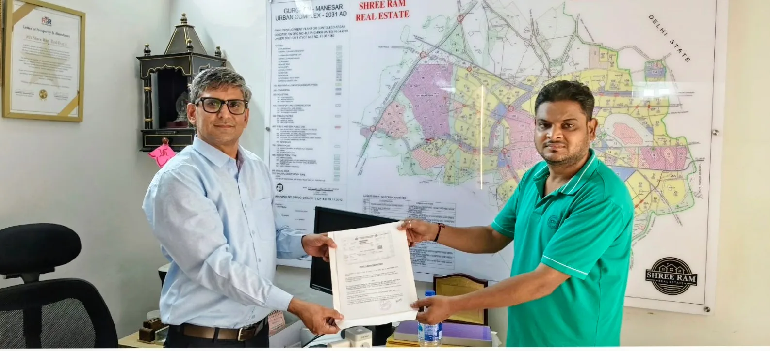 Mr. Mahender Singh Handing Over Keys to Client - Shree Ram Real Estate